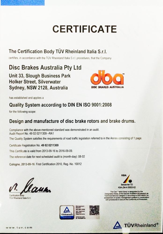 Ford Australia AU DBA 5000 2-piece Black Hat T3 Slot KP F Disc Brake Rotors