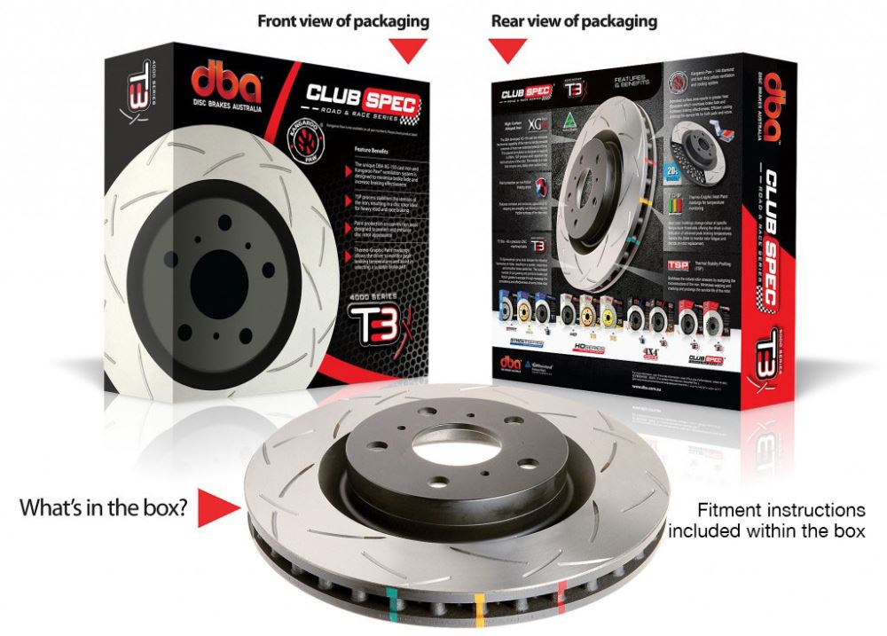 Ford Focus RS LZ AWD 16- 4000 T3 Slot SLD Rear DBA Disc Brake Rotors