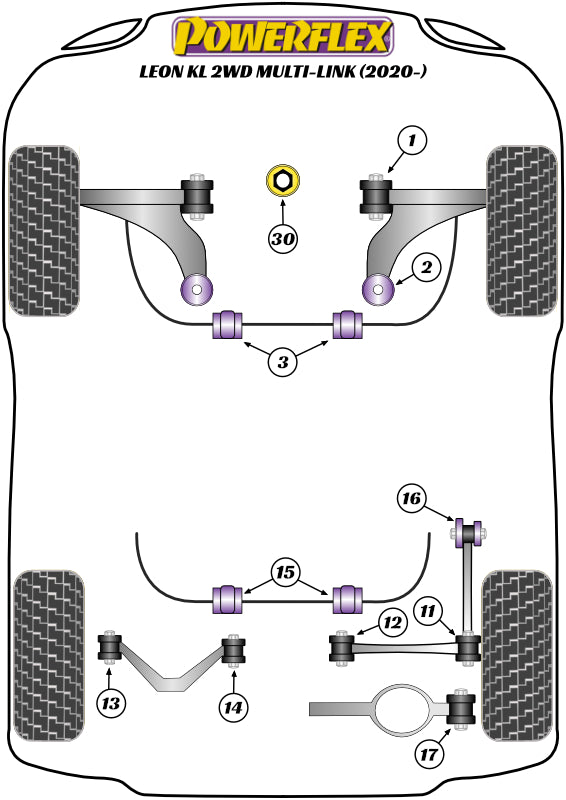 Front Wishbone Rear Bush, Caster Adjustable
