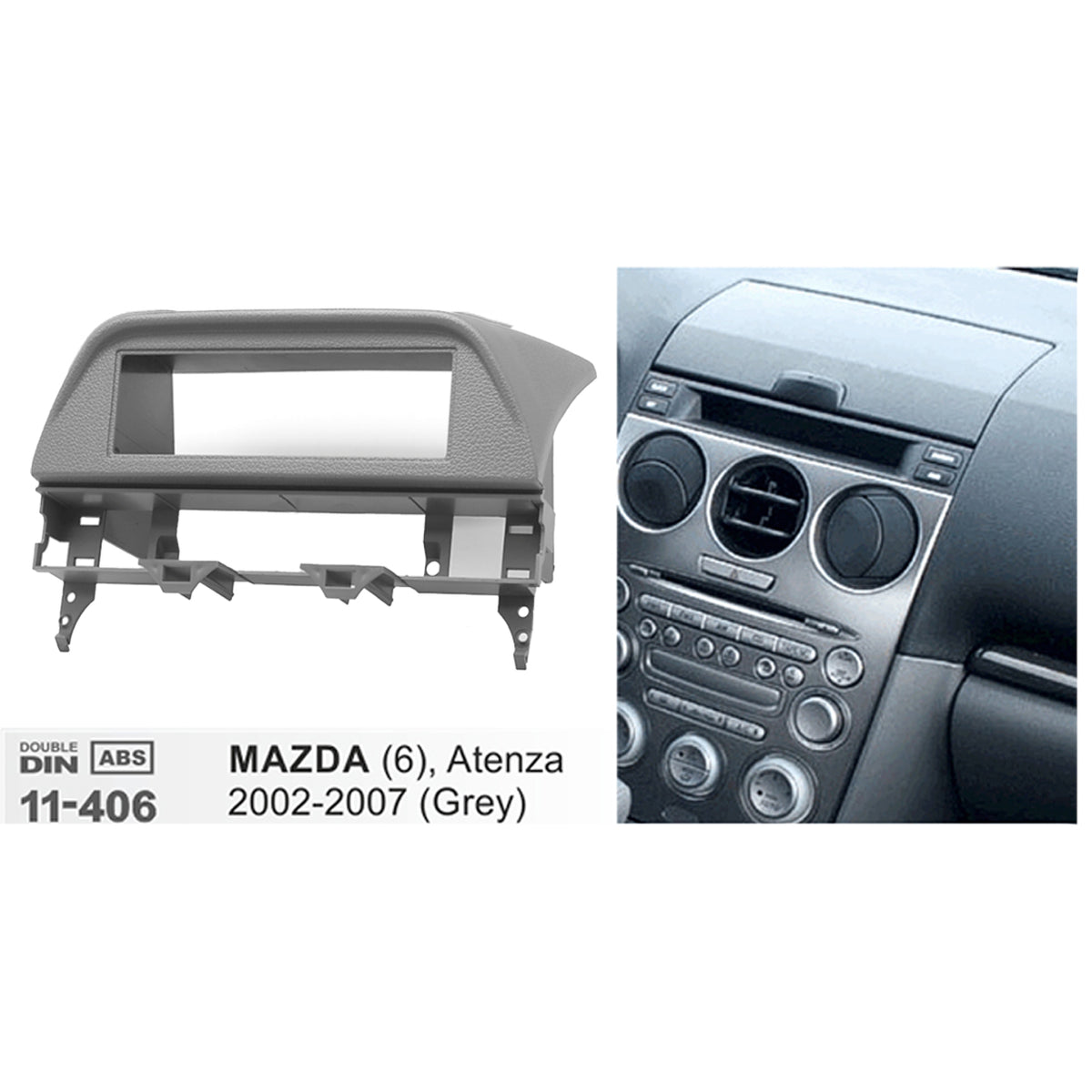 FITTING KIT MAZDA 6 , ATENZA 2002 - 2007 SINGLE DIN ONLY (GREY) - 11-406
