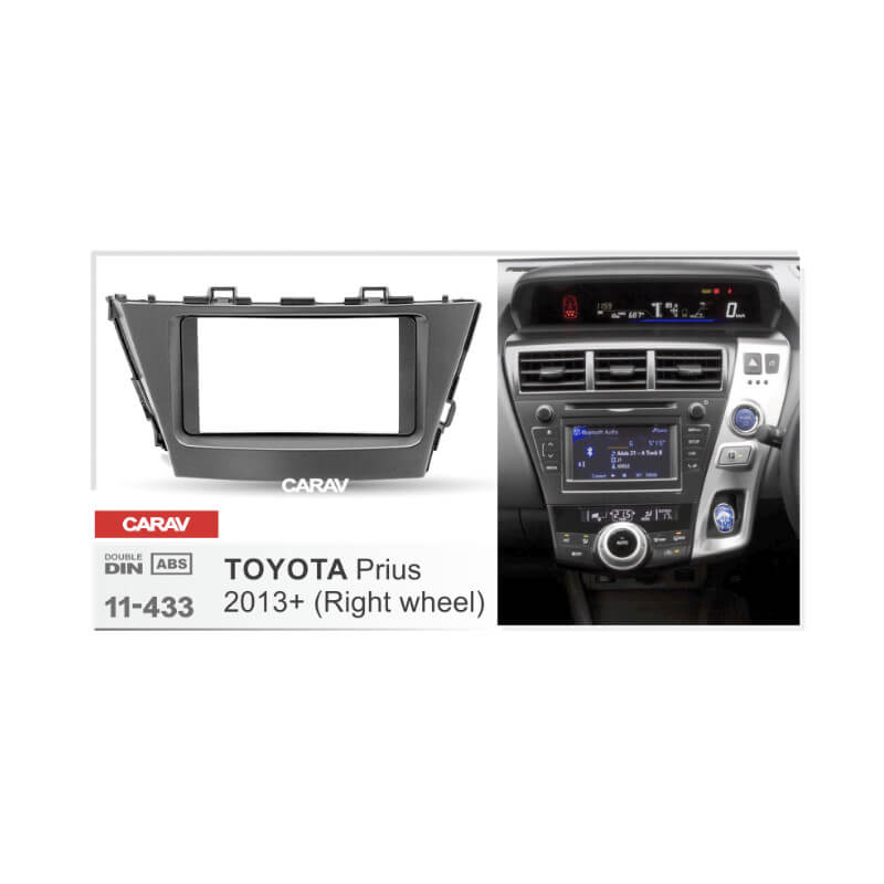 FITTING KIT TOYOTA PRIUS V 2013 ON DOUBLE DIN (BLACK) - 11-433
