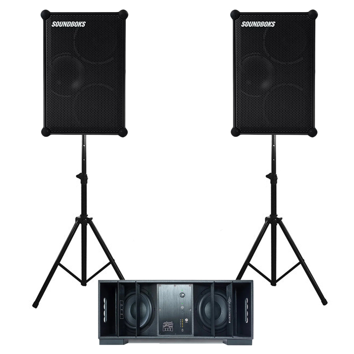 DUAL SOUNDBOKS 4 + DFB SUBWOOFER BATTERY POWERED WIRELESS PRO AUDIO KIT - 2SB4+DFB