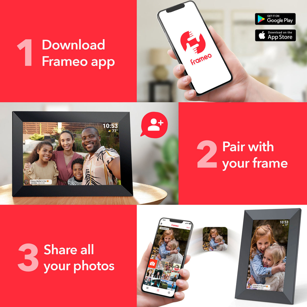 FIREFLY FRAMEO 10.1" WIFI DIGITAL PHOTO FRAME - BLACK - 777105