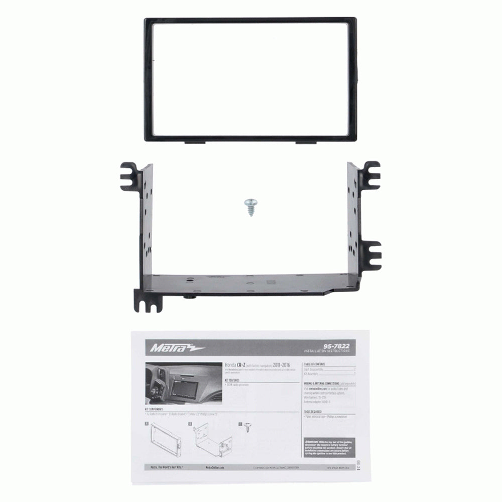 FITTING KIT HONDA CR-Z 2011 - 2016 DOUBLE DIN (BLACK) - 95-7822