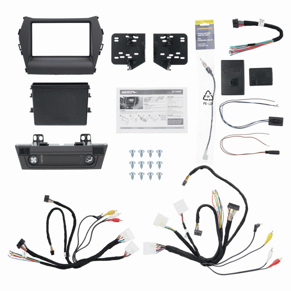 FITTING KIT HYUNDAI SANTA FE 2013 - 2019 DIN & DOUBLE DIN (BLACK) (WITH NAV) - 99-7386B