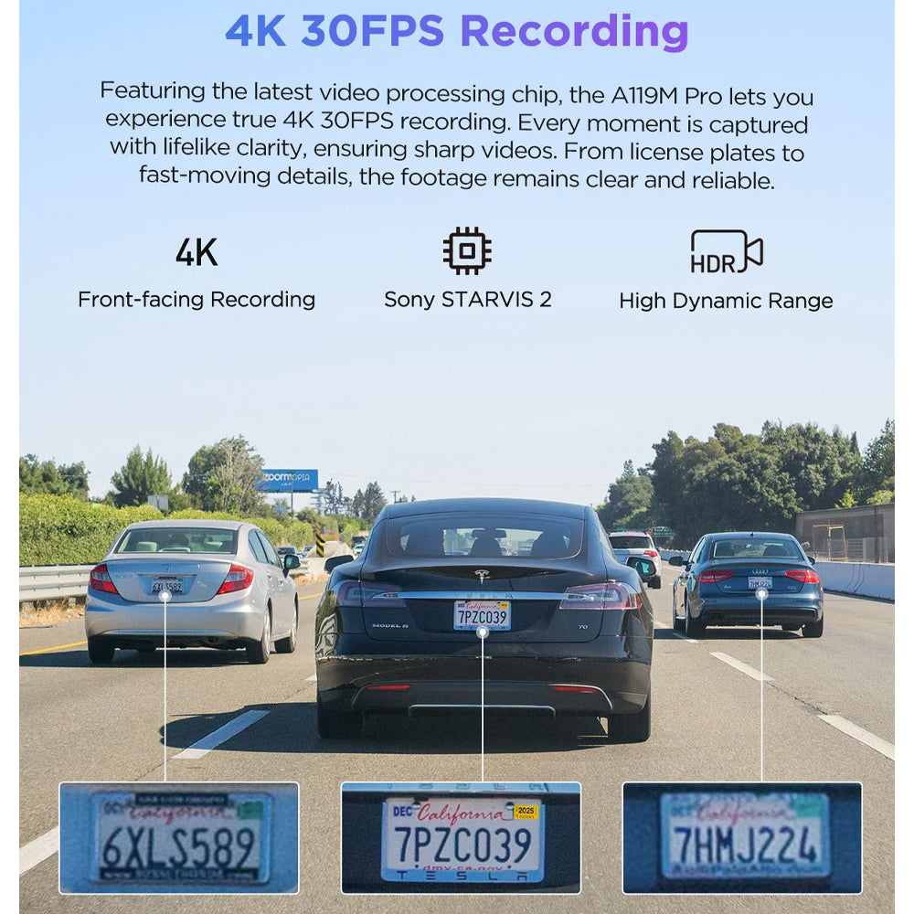 VIOFO DASHCAM 4K A119M PRO FRONT DVR WITH GPS & WIFI6 - A119M PRO