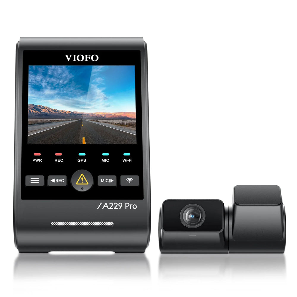 VIOFO DASHCAM A229 PRO 4K FRONT + 2K TELEPHOTO 5GHZ WIFI + GPS - A229T-PRO-2CH