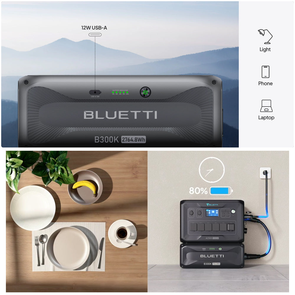 BLUETTI B300K EXPANSION BATTERY & USB/12VDC POWER STATION | 2765WH - B300K