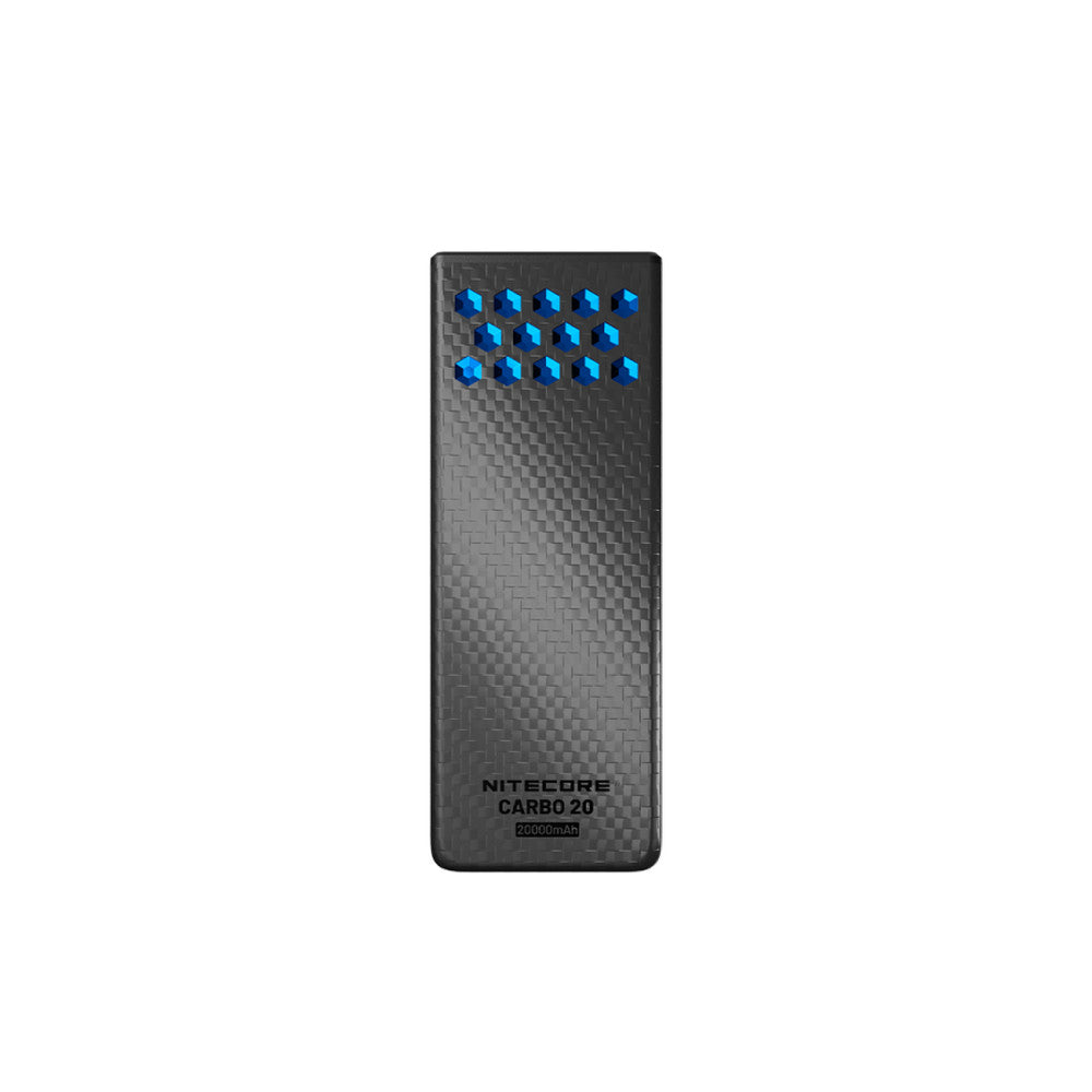 NITECORE 20,000MAH IPX8 65W POWER BANK ULTRA LIGHTWEIGHT CARBON FIBER ICE BLUE - CARBO 20 IB