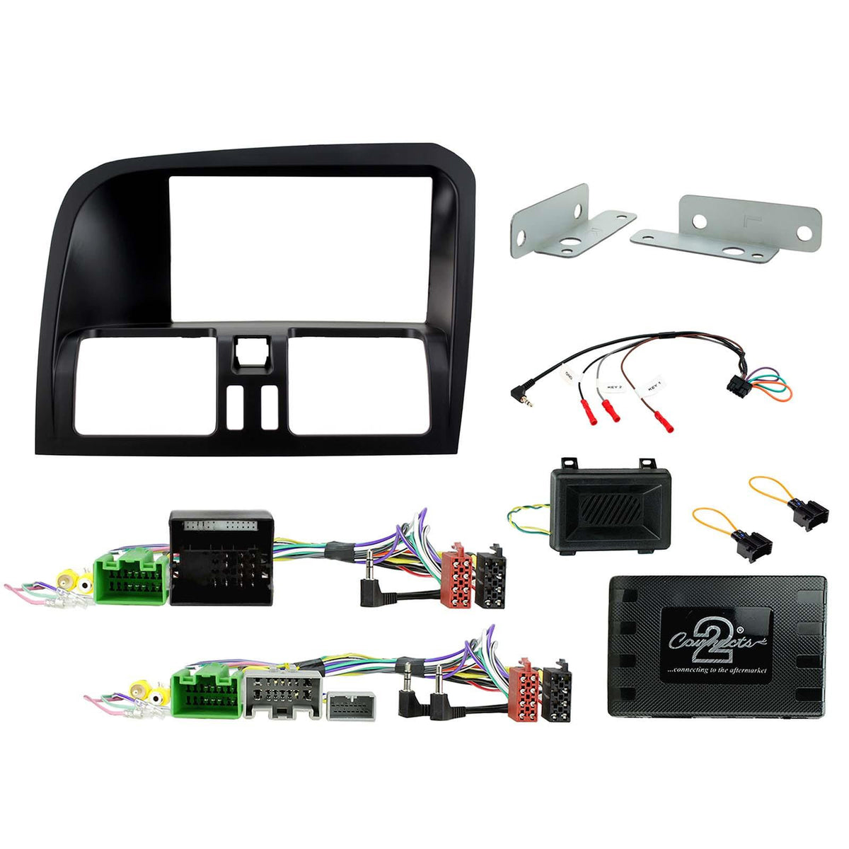 FITTING KIT VOLVO XC60 2008 - 2017 DOUBLE DIN (BLACK) COMPLETE KIT - CTKVL08