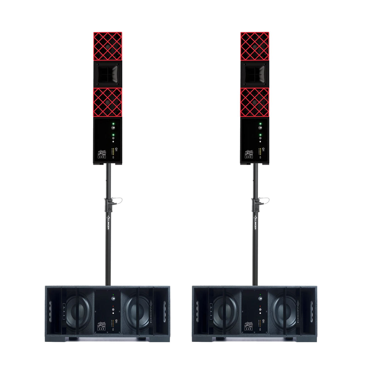 DILLINGER LABS DFA + DFB PAIRED SPEAKER & SUBWOOFER BATTERY POWERED WIRELESS PRO AUDIO KIT - DFA+DFB-PAIR
