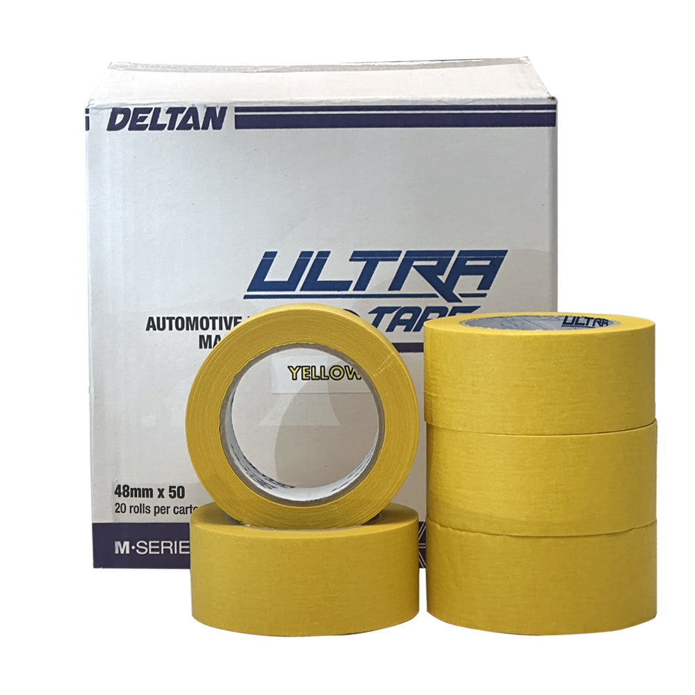 DELTAN ULTRA TAPE AUTOMOTIVE MASKING TAPE YELLOW 48MM X 50M BOX OF 20 - DT4850