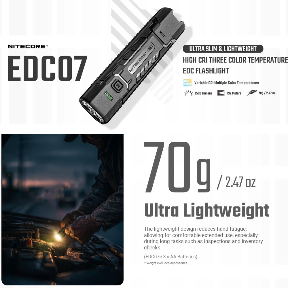 NITECORE EDC07 1500 LUMEN EDC TORCH DESERT TAN - EDC07-TAN