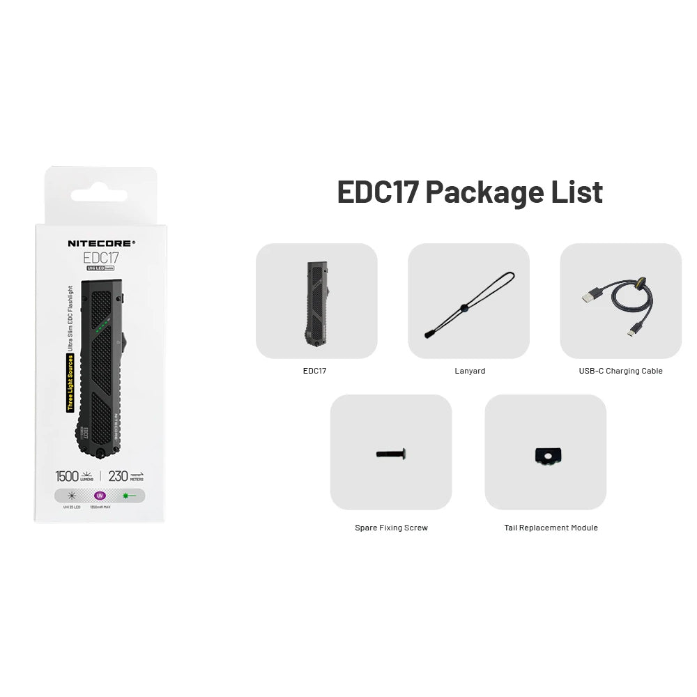 NITECORE EDC17 1500 LUMEN EDC TORCH - EDC17