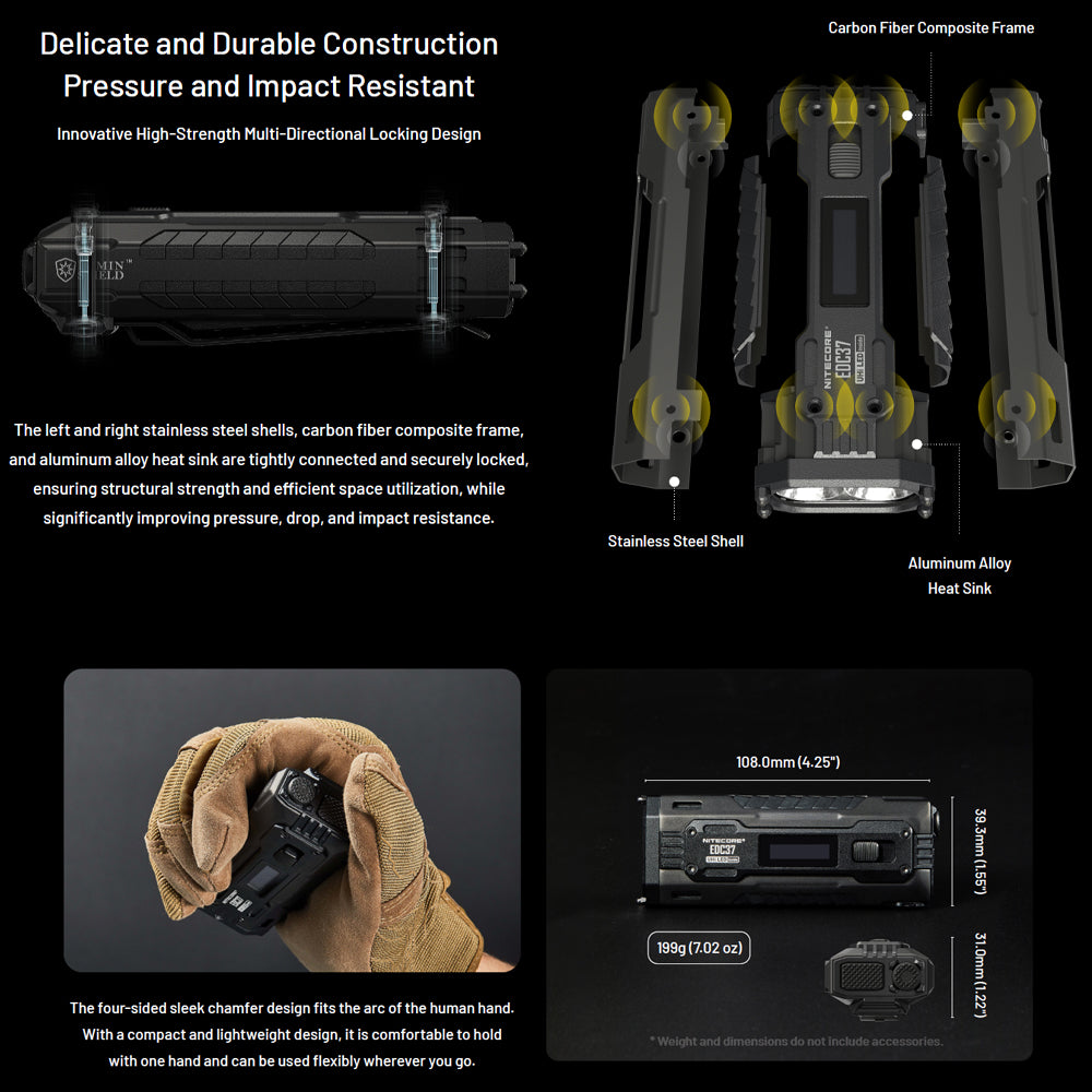 NITECORE EDC37 8000 LUMEN EDC TORCH - EDC37