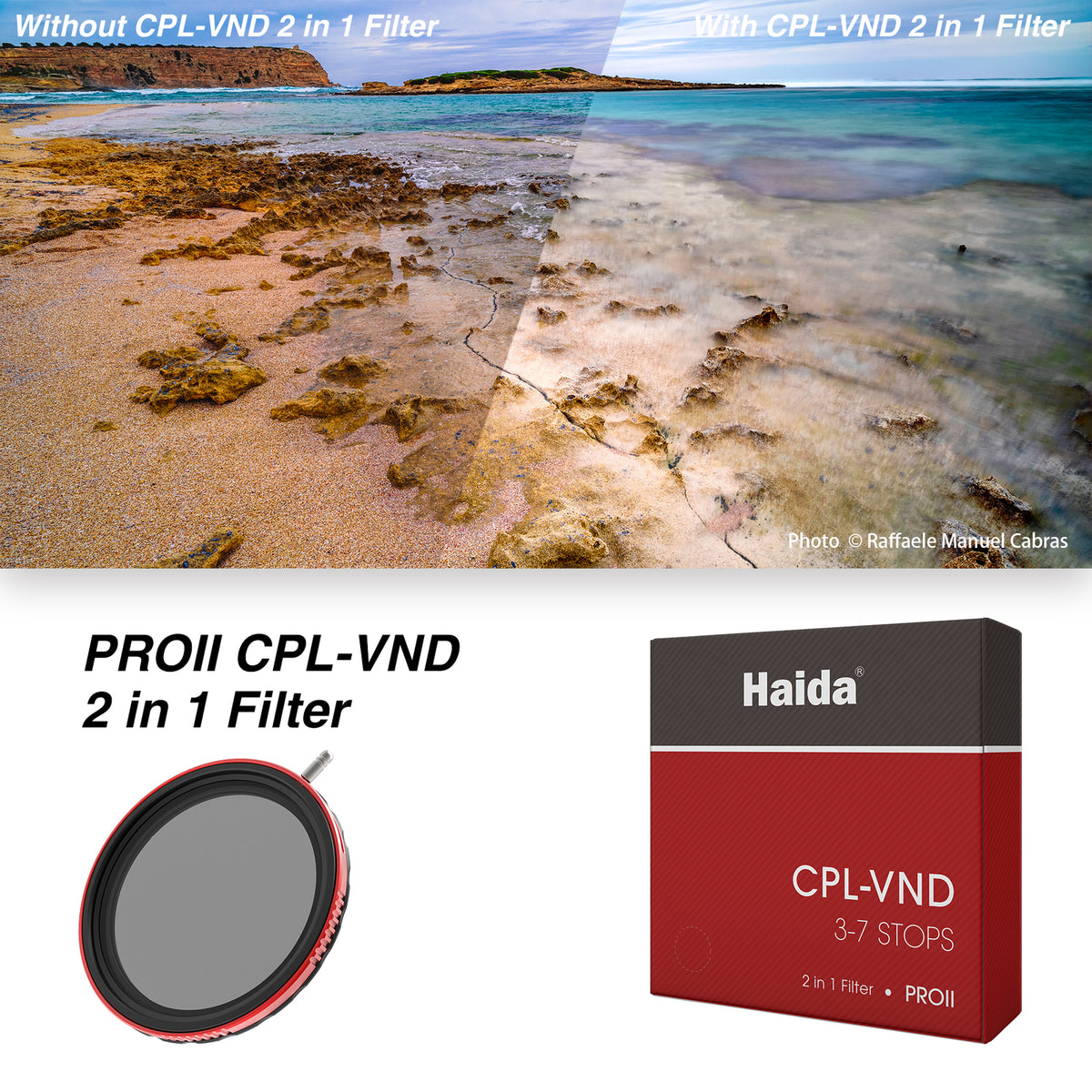 HAIDA PRO II C-POL + VARIABLE ND FILTER 3-7 STOP 67MM - HD478167