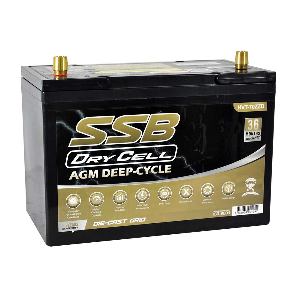 AGM BATTERY DEEP CYCLE DUAL PURPOSE 12V 105AH 780CCA BY SSB (27X MF) ULTRA HIGH PERFORMANCE - HVT-70ZZD