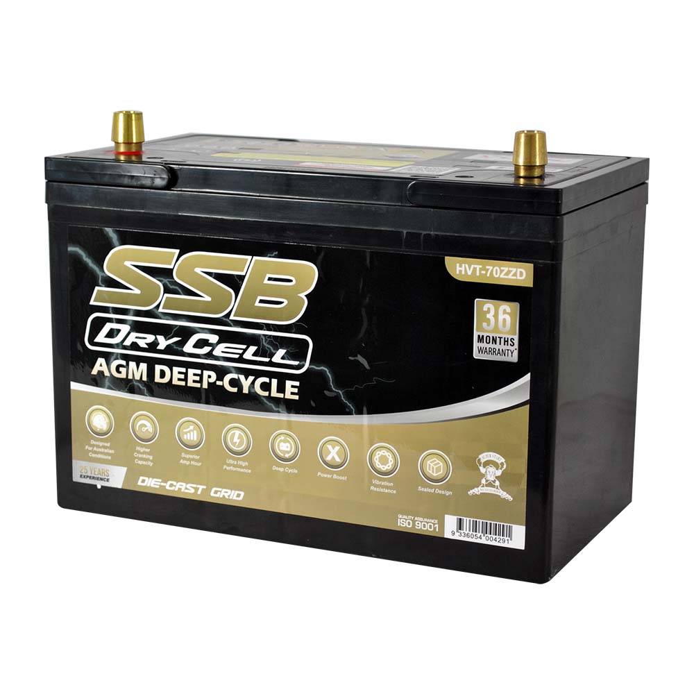 AGM BATTERY DEEP CYCLE DUAL PURPOSE 12V 105AH 780CCA BY SSB (27X MF) ULTRA HIGH PERFORMANCE - HVT-70ZZD