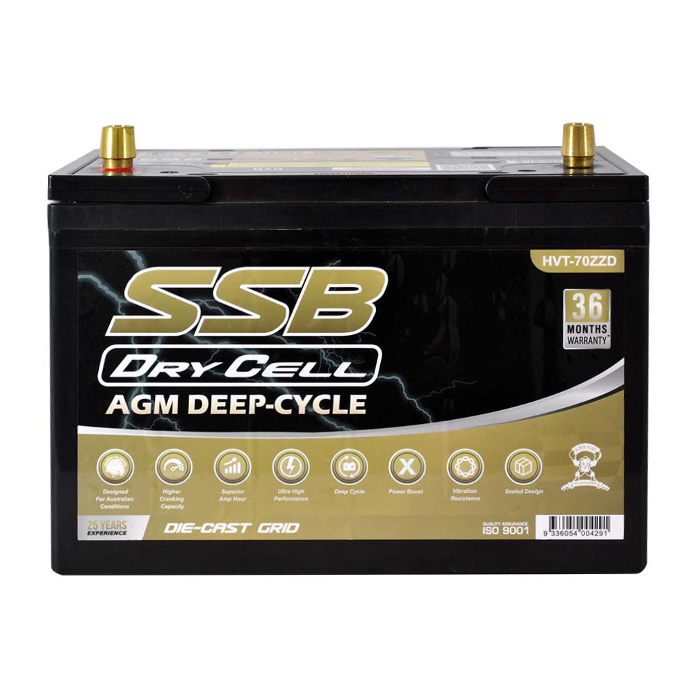 AGM BATTERY DEEP CYCLE DUAL PURPOSE 12V 105AH 780CCA BY SSB (27X MF) ULTRA HIGH PERFORMANCE - HVT-70ZZD