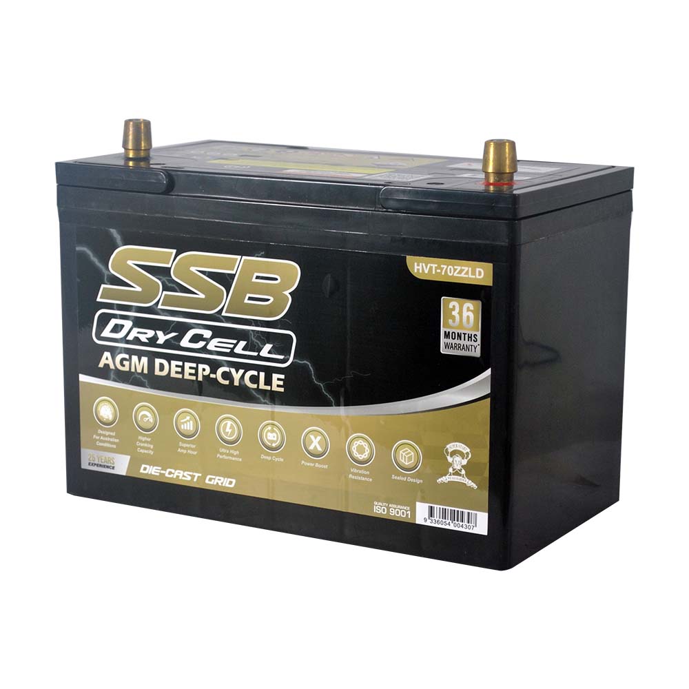 AGM BATTERY DEEP CYCLE DUAL PURPOSE 12V 105AH 780CCA BY SSB (27LX MF) ULTRA HIGH PERFORMANCE - HVT-70ZZLD