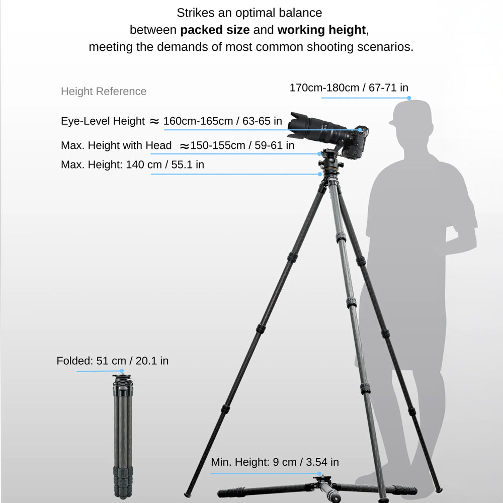 HEIPI K32 HEAVY-DUTY CARBON FIBER TRIPOD - K32