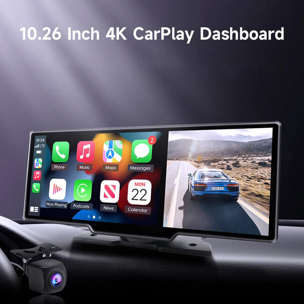 OTTOCAST CARPLAY & ANDROID AUTO WIRELESS SCREEN 10" WITH 2K FRONT CAMERA + REAR CAMERA - N92C