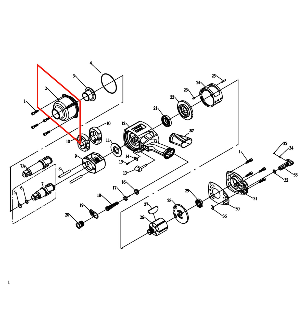 M7 HAMMER HOUSING FOR NC-6217 - NC-6217P02