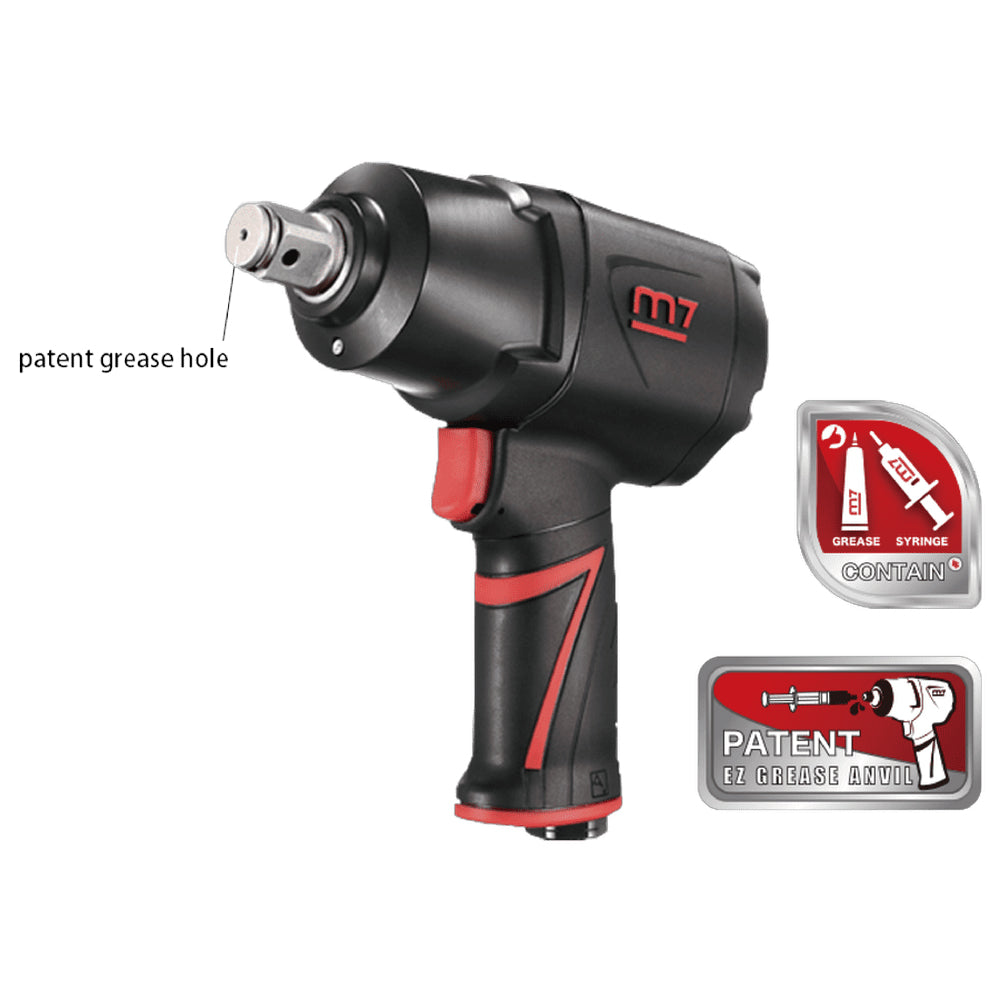 M7 AIR IMPACT WRENCH 3/4" DRIVE TWIN HAMMER QUIET 1400FT - NC-6255QH