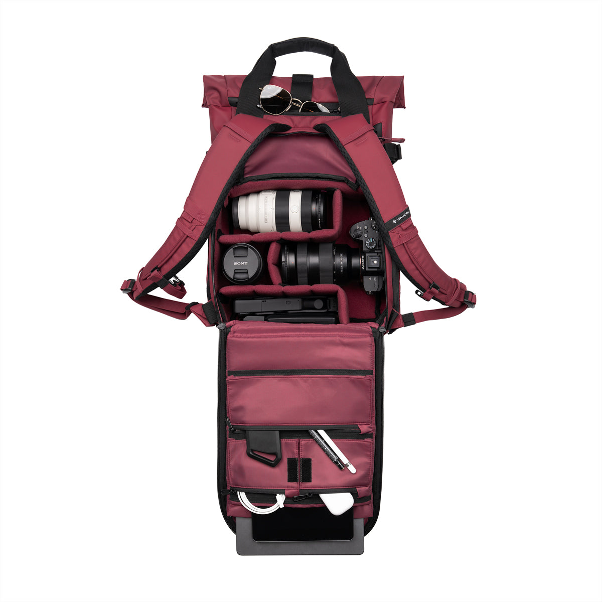WANDRD PRVKE V4 15L PHOTO BUNDLE CAMERA BACKPACK RHONE BURGUNDY - PK15-RB-PB-4