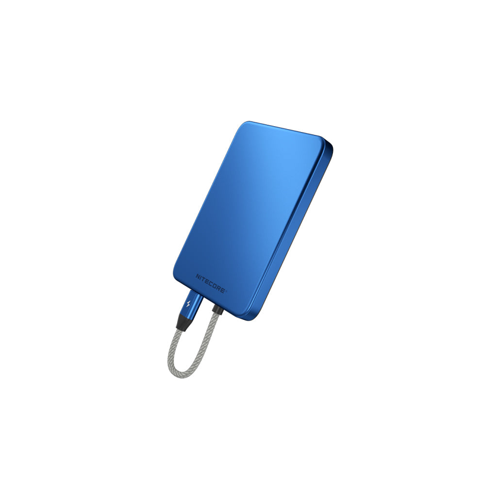 NITECORE 5,000MAH MAGNETIC ULTRA THIN POWER BANK BUILT-IN USB C COBALT BLUE - POCKET 5-B
