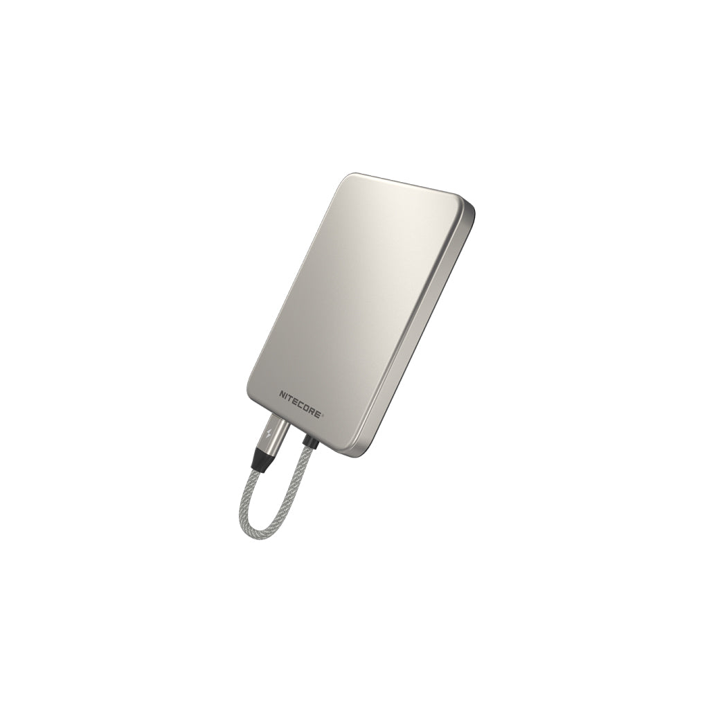 NITECORE 5,000MAH MAGNETIC ULTRA THIN POWER BANK BUILT-IN USB C TITANIUM GRAY - POCKET 5-G