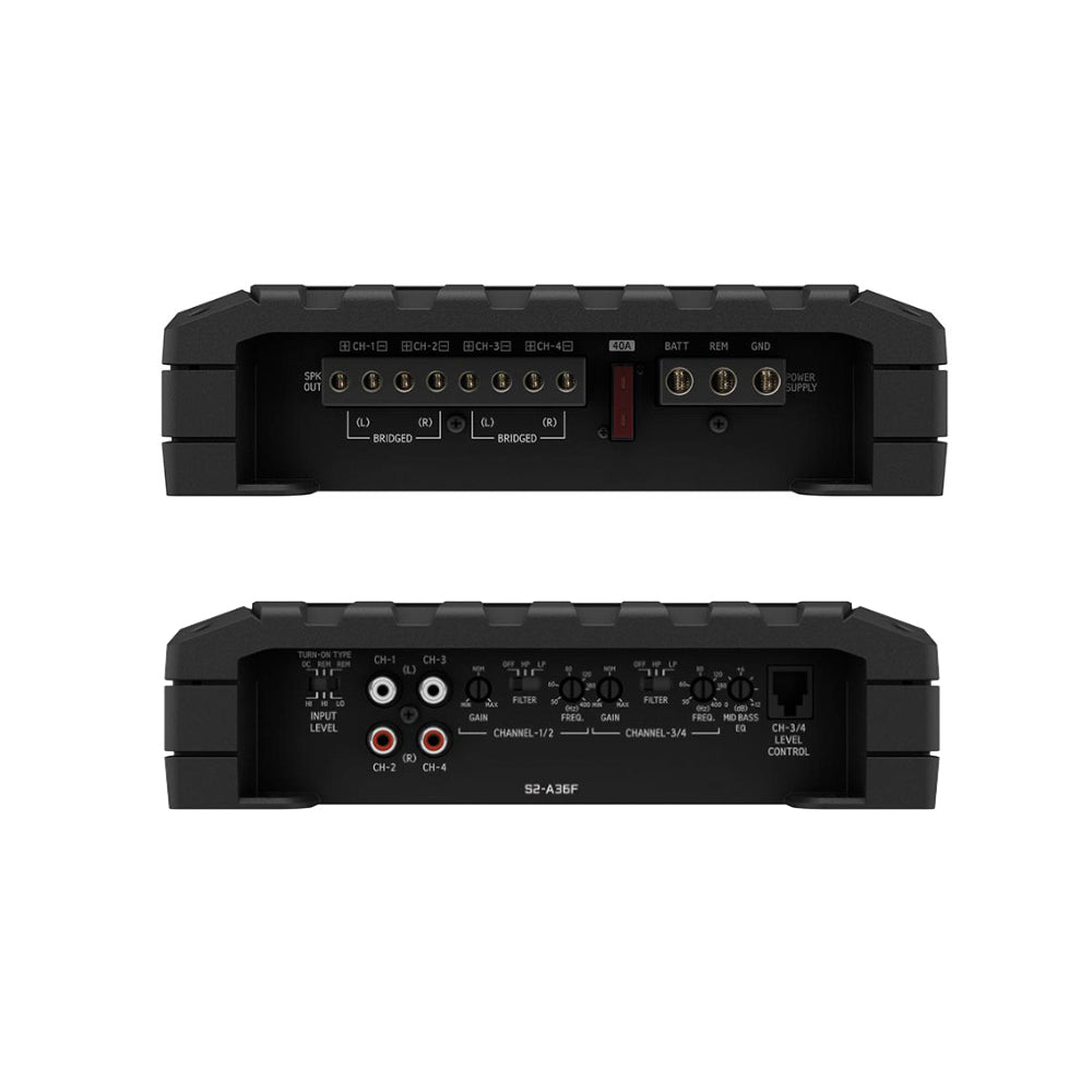 ALPINE (S2 SERIES) 4 CH AMP 60W RMS X 4 / 180W RMS X 2 @ 4OHM BRIDGED - S2-A36F