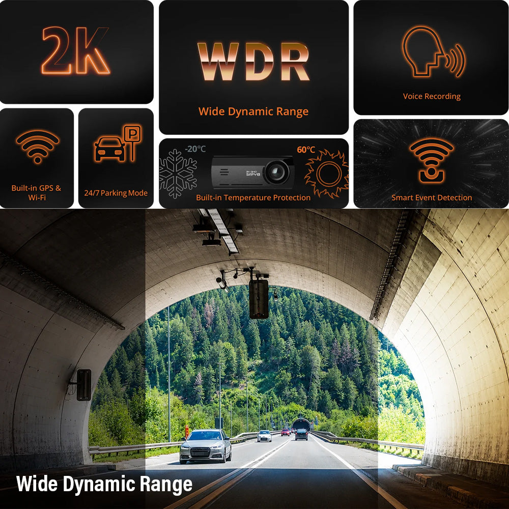 BLACKVUE SAFY 8 FRONT & REAR FACING 2K + FHD DASHCAM 64 GB - SAFY8+HWK