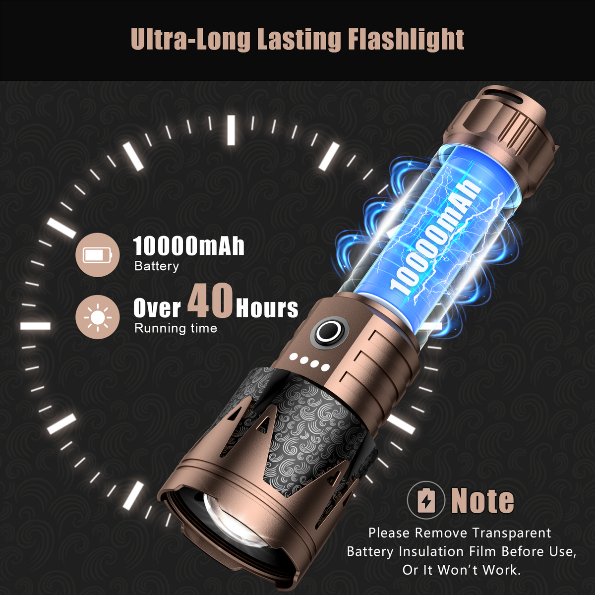 SKYFIRE 2000J FLASHLIGHT TORCH IP54 1800 LUMENS - SF-SD-2000J