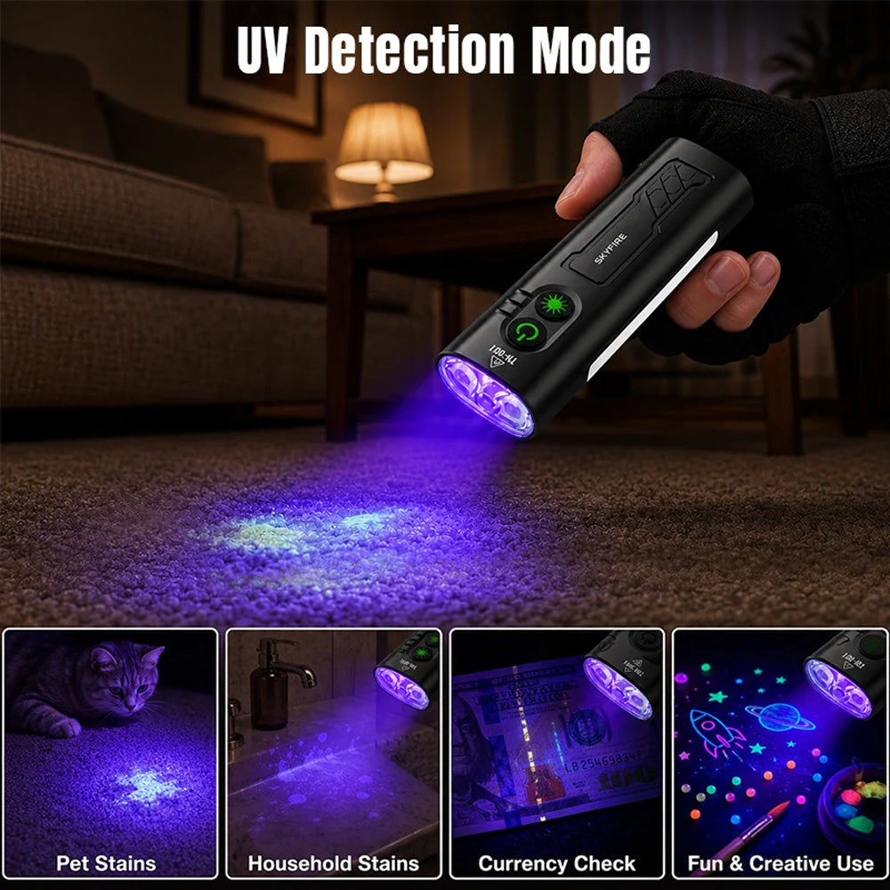 SKYFIRE 2024S FLASHLIGHT TORCH IP54 542 LUMENS WITH UV / LASER POINTER - SF-SD-2024S