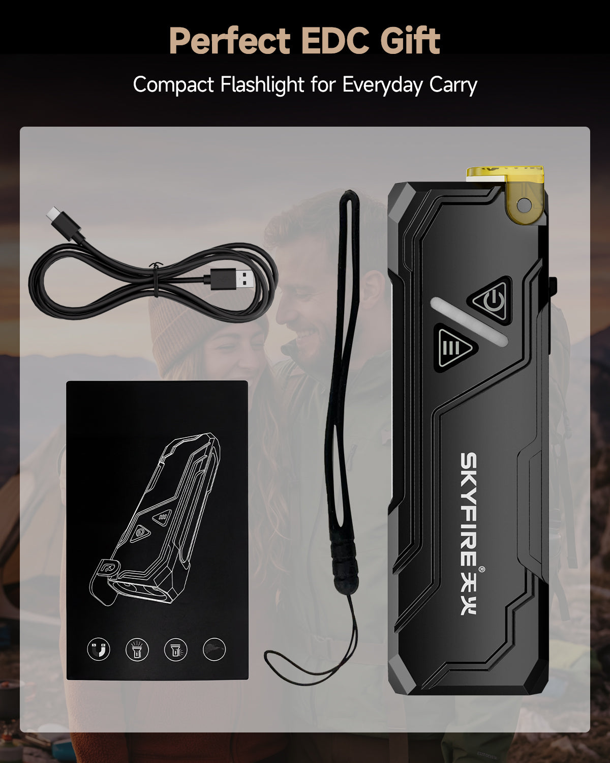 SKYFIRE 2191 FLASHLIGHT TORCH IP54 942 LUMENS WITH UV / RGB - SF-SD-2191