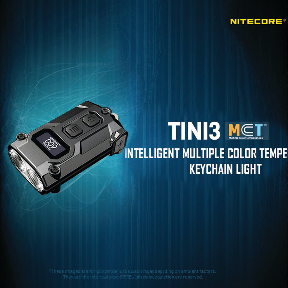 NITECORE 600 LUMEN USB-C RECHARGEABLE KEYCHAIN TORCH BLACK - TINI3-B