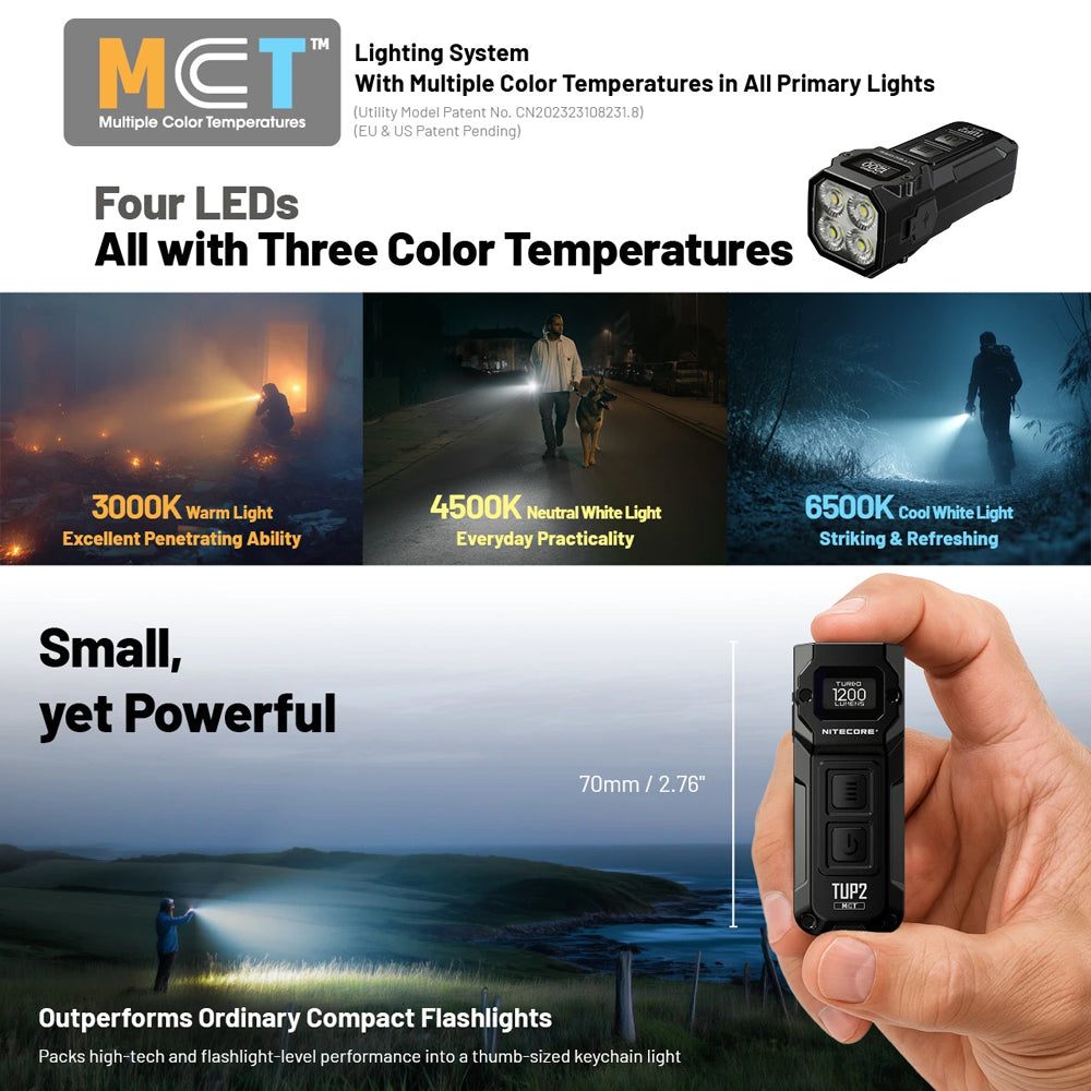 NITECORE TUP 1200 LUMEN RECHARGEABLE EDC TORCH ORANGE - TUP2 ORANGE