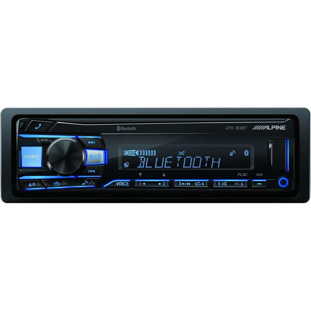 ALPINE HEAD UNIT SINGLE DIN BLUETOOTH 4V PRE-OUT MAX POWER 50 X 4 (18 X 4 RMS) - UTE-83EBT
