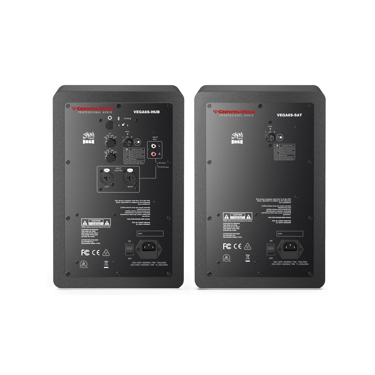 CERWIN VEGA HOME & STUDIO 6" TWO-WAY SKAA WIRELESS MONITOR PAIR (HUB + SAT) - VEGA6S