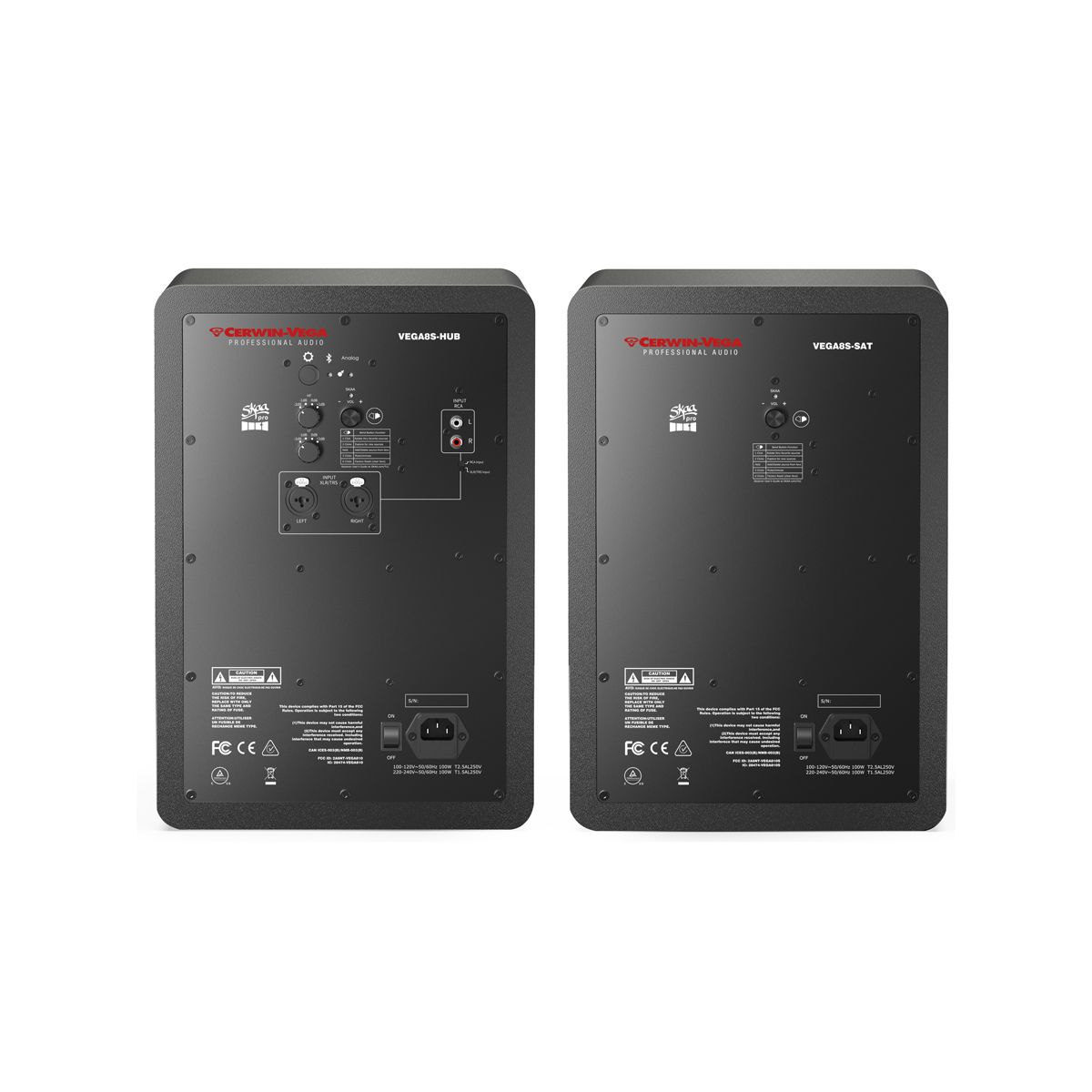 CERWIN VEGA HOME & STUDIO 8" TWO-WAY SKAA WIRELESS MONITOR PAIR (HUB + SAT) - VEGA8S