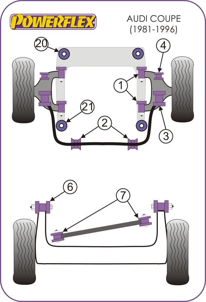Audi Front ARB Drop Link to Wishbone Bush 12mm