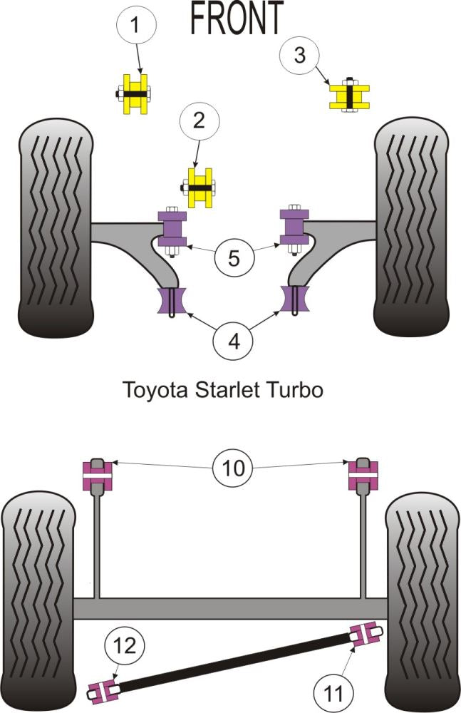 Starlet GT Turbo EP82/Glanza V EP91 Rear Beam Mounting Bush suits Toyota