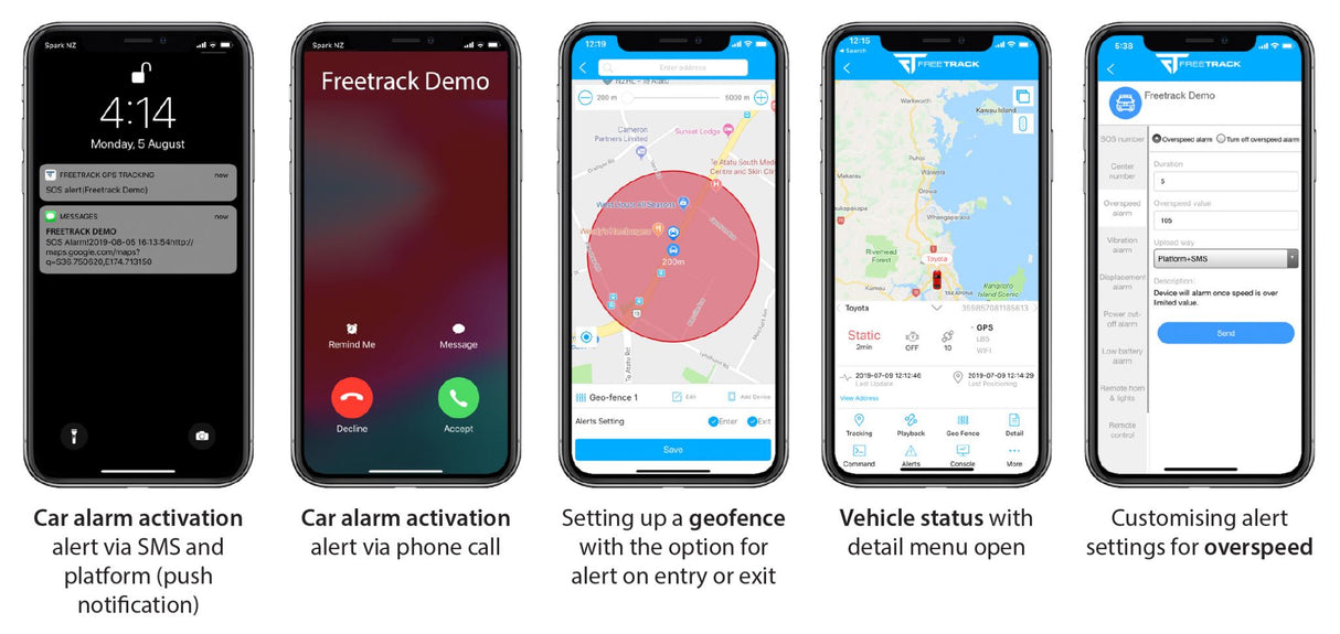 GPS Vehicle Tracker High Quality AVS 4G FREETRACK 12-36V No Ongoing Subscription