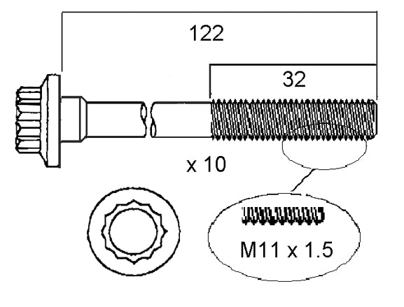 Mazda MX5 Permaseal Head Bolt Set