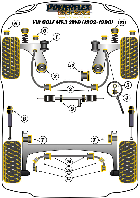 Volkswagen Rear Anti-Roll Bar To Beam Bush Eibach
