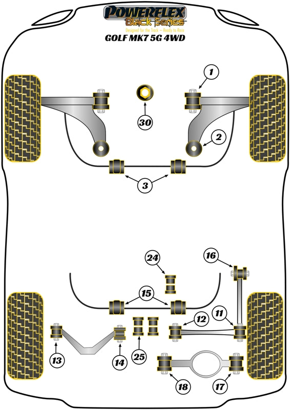 Front Wishbone Rear Bush, Caster Adjustable