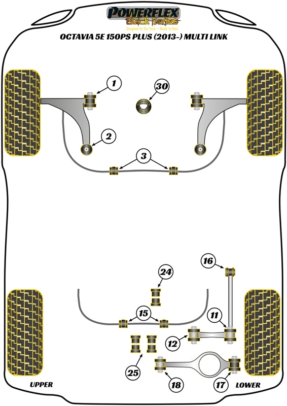 Front Wishbone Rear Bush, Caster Adjustable