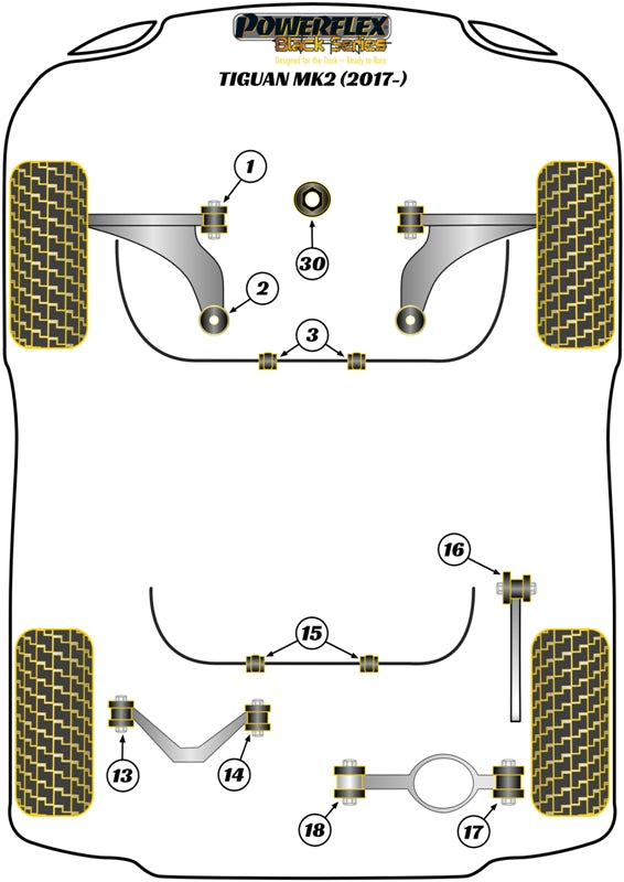 Front Wishbone Rear Bush, Caster Adjustable