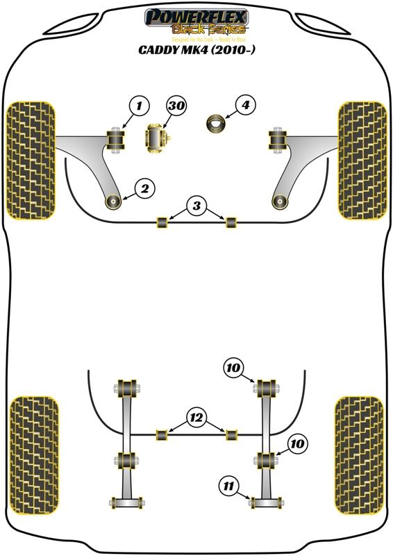 Front Wishbone Rear Bush, Caster Adjustable
